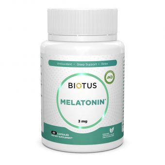 Мелатонин, Melatonin, Biotus, 3 мг, 60 капсул