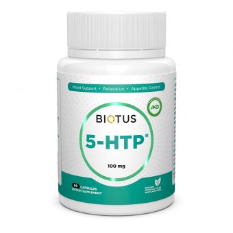 5-HTP (5-гидрокситриптофан), 5-HTP, Biotus, 100 мг, 60 капсул