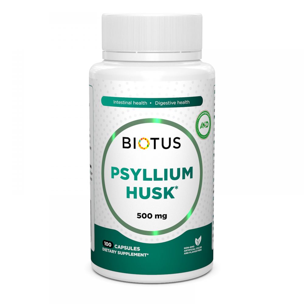 Подорожник, Psyllium Husk, Biotus, 100 капсул