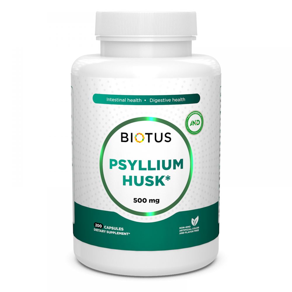 Подорожник, Psyllium Husk, Biotus, 200 капсул 