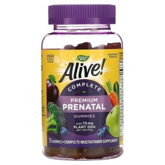 Витамины для беременных, Alive! Prenatal Vitamins, Nature's Way, 75 жевательных таблеток