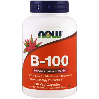 Комплекс В-100 для нервной системы, Nervous System Health, Now Foods, 100 вегетарианских капсул