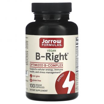 Витамины группы В комплекс, B-Right, Jarrow Formulas, 100 капсул