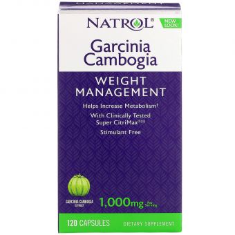 Гарциния, снижение аппетита, Garcinia Cambogia, Natrol, экстракт, 1000 мг, 120 капcул