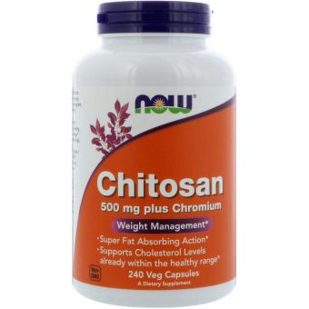 Хитозан и хром для похудения, Chitosan, Now Foods, 500 мг, 240 капсул