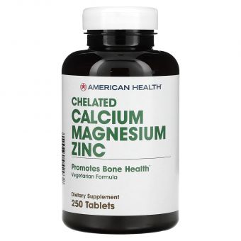 Кальцій Магній Цинк, Calcium Magnesium Zinc, American Health, хелатний, 250 таблеток