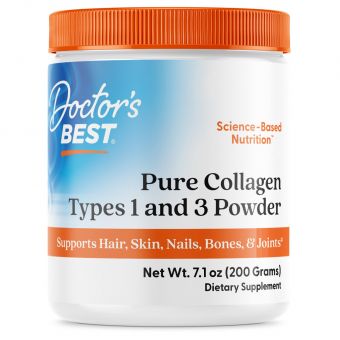 Коллаген тип 1 и 3, Collagen, Doctors Best, порошок, 200 г