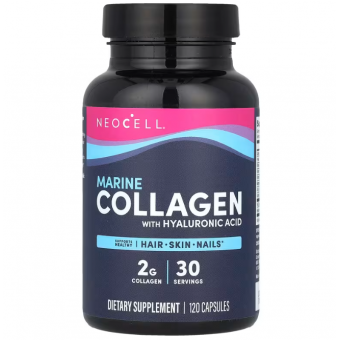 Морской коллаген и гиалуроновая кислота, Marine Collagen, Neocell, 120 капсул