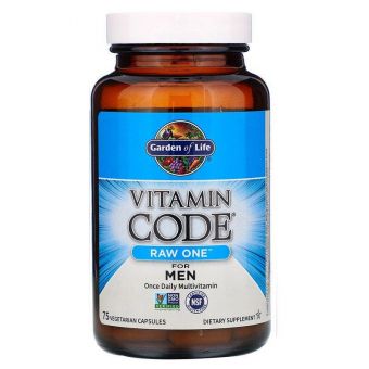 Сырые витамины для мужчин, Raw Multi-Vitamin, Garden of Life, Vitamin Code, 1 в день, 75 капсул