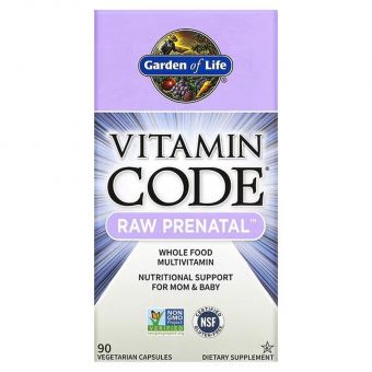 Сырые витамины для беременных, Raw Prenatal, Garden of Life, Vitamin Code, 90 вегетарианских капсул