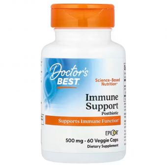 Поддержка иммунитета с эпикором, Immune Support Postbiotic, Doctor's Best, 500 мг, 60 вегетарианских капсул