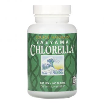 Хлорелла, Yaeyama Chlorella, Source Naturals, 200 мг, 600 таблеток 