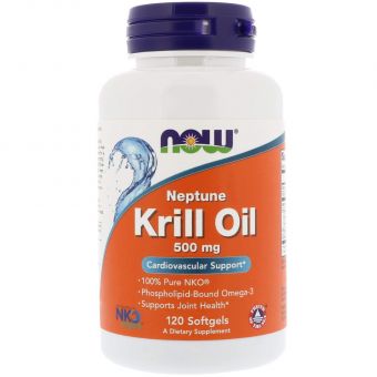 Масло криля Neptune, Krill Oil, Now Foods, 500 мг, 120 капсул