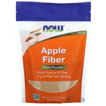 Яблочная клетчатка, Apple Fiber, Now Foods, чистый порошок, 340 г