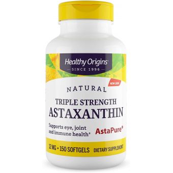 Астаксантин, Astaxanthin, Healthy Origins, 12 мг, 150 гелевых капсул