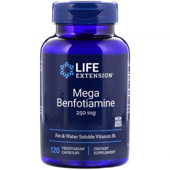 Бенфотиамин Мега, Benfotiamine, Life Extension, 250 мг, 120 капсул