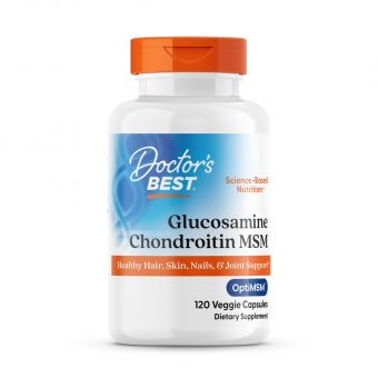 Глюкозамин хондроитин с OptiMSM, Glucosamine Chondroitin MSM, Doctor's Best, 120 вегетарианских капсул