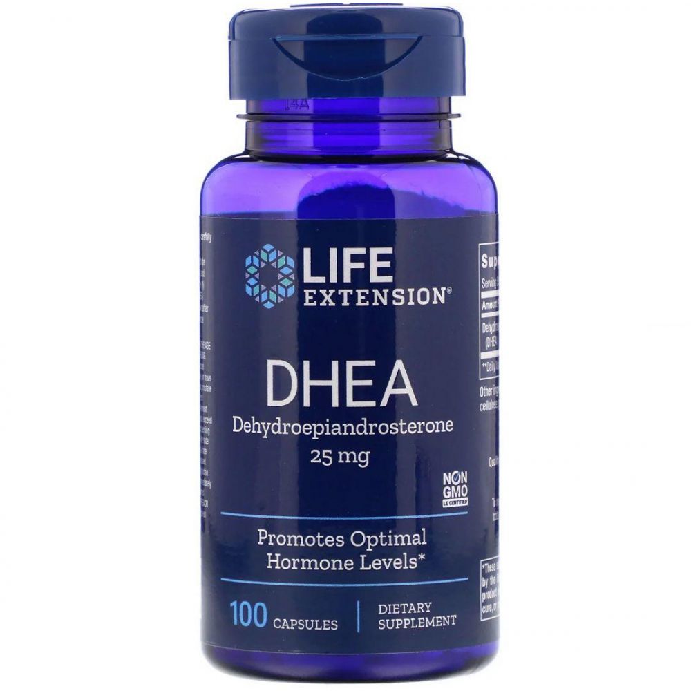 Дегидроэпиандростерон, DHEA, Life Extension, 25 мг, 100 капсул