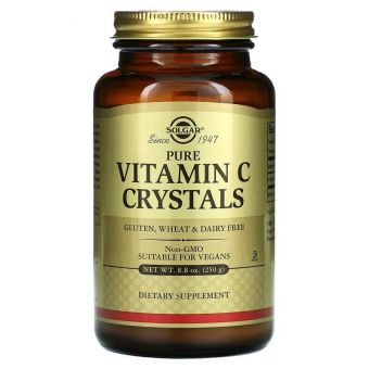 Витамин С, Vitamin C, Solgar, чистые кристаллы, 250 гр.