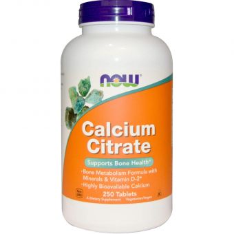 Цитрат кальция с минералами, Calcium Citrate, Now Foods, 250 таблеток