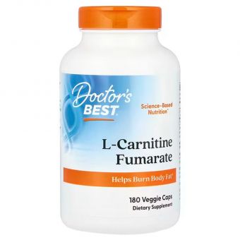 Карнітін Фумарат, L-Carnitine Fumarate, Doctor's Best, 500 мг, 180 веганських капсул