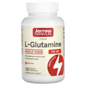 Глютамин, L-Glutamine, Jarrow Formulas, 750 мг, 120 капсул