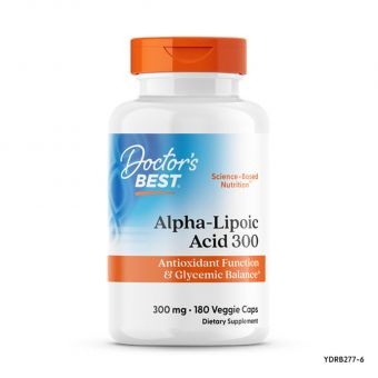 Альфа-ліпоєва кислота, Alpha-Lipoic Acid, Doctor's Best, 300 мг, 180 веганських капсул