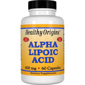 Альфа-липоевая кислота, Alpha Lipoic Acid, Healthy Origins, 600 мг, 60 капсул