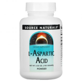 Аспарагінова кислота, L-Aspartic Acid, Source Naturals, вільна форма, порошок, 100 г