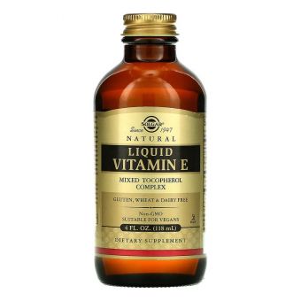 Витамин Е натуральный, Liquid Vitamin E, Solgar, 118 мл