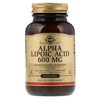 Альфа-ліпоєва кислота, Alpha Lipoic Acid, Solgar, 600 мг, 50 таблеток