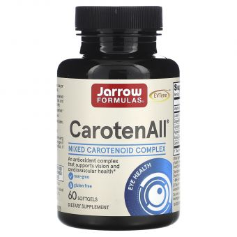 Каротиноиды смешанные CarotenALL, Carotenoids, Jarrow Formulas, комплекс, 60  гелевых капсул