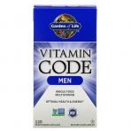 Витамины для мужчин, Multivitamin for Men, Garden of Life, Vitamin Code, 120 вегетарианских капсул