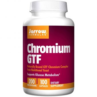 Хром, Chromium GTF, Jarrow Formulas, 200 мкг, 100 капсул