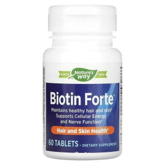 Биотин, Biotin Forte, Nature's Way, экстра сила, 60 таблеток