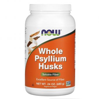 Подорожник, Whole Psyllium Husks, Now Foods, целая шелуха, 680 г