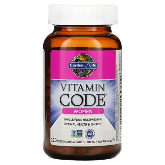 Сырые Витамины для женщин,  Whole Food Multivitamin for Women, Garden of Life, цельнопищевые, 120 вегетарианских капсул