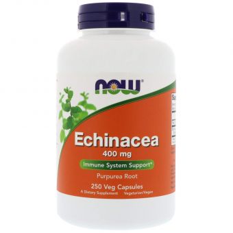 Эхинацея, Echinacea, Now Foods, 400 мг, 250 вегетарианских капсул