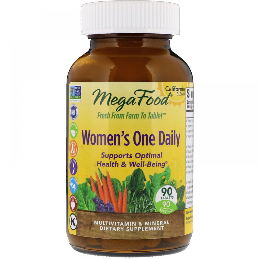 Витамины для женщин, Women's  Multivitamin Mineral, MegaFood, 1 в день, 90 таблеток