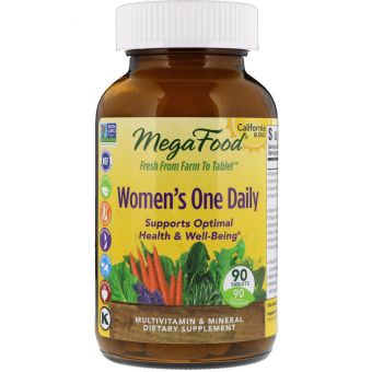 Вітаміни для жінок, Women's Multivitamin Mineral, MegaFood, 1 в день, 90 таблеток