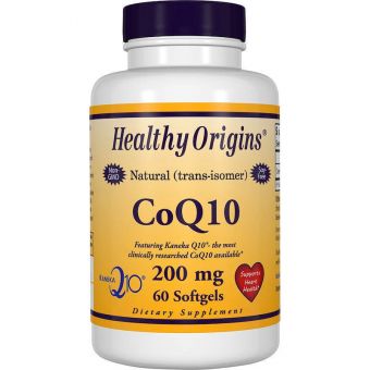 Коэнзим Q10, Kaneka Q10 (CoQ10), Healthy Origins, 200 мг, 60 капсул 