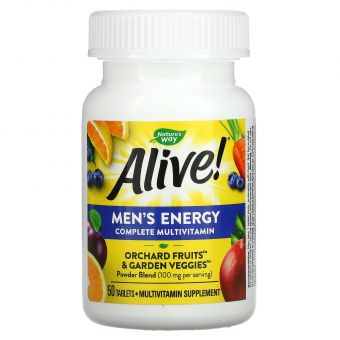 Мультивітаміни для чоловіків Alive !, Multivitamin-Multimineral, Nature's Way, 50 таблеток