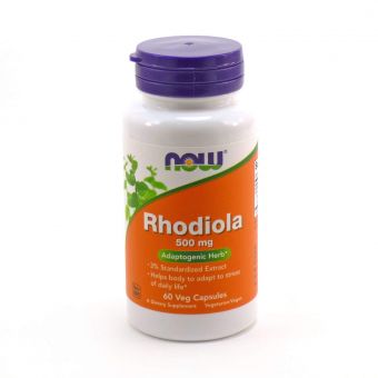 Родиола розовая (Rhodiola), Now Foods, 500 мг, 60 вегетарианских капсул