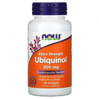 Убихинол, Ubiquinol, Now Foods, экстра сила, 200 мг, 60 гелевых капсул