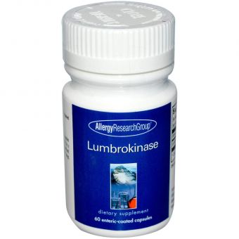 Ламброкиназа (Lumbrokinase), Allergy Research Group,  60 капсул  с энтеросолюбильным покрытием