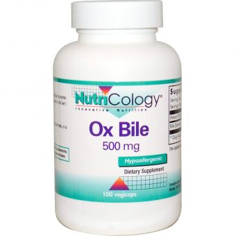 Экстракт бычьей желчи (Ox Bile), Nutricology,  500 мг, 100 капсул