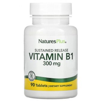 Тиамин (Vitamin B-1), Nature's Plus, Витамин В1, 300 мг, 90 таблеток