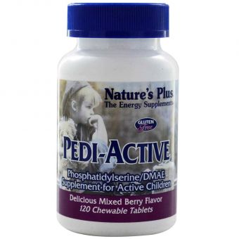 Фосфатидилсерин для активных детей, Рedi-Active, Nature's Plus, вкус ягод, 120 таблеток