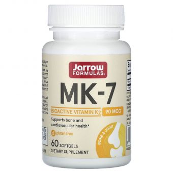 Витамин К2,  МК-7 Vitamin K2, Jarrow Formulas, 90 мкг, 60 капсул