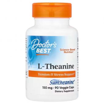 Теанин, L-Theanine, Doctor's Best, 150 мг, 90 веганских капсул